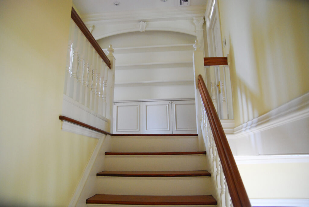 Elegant And Wooden Stairs In The House